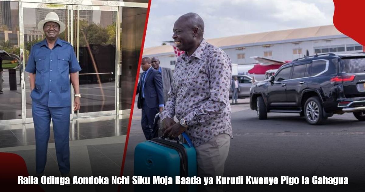 Raila Odinga Aondoka Nchi Siku Moja Baada ya Kurudi Kwenye Pigo la Gahagua