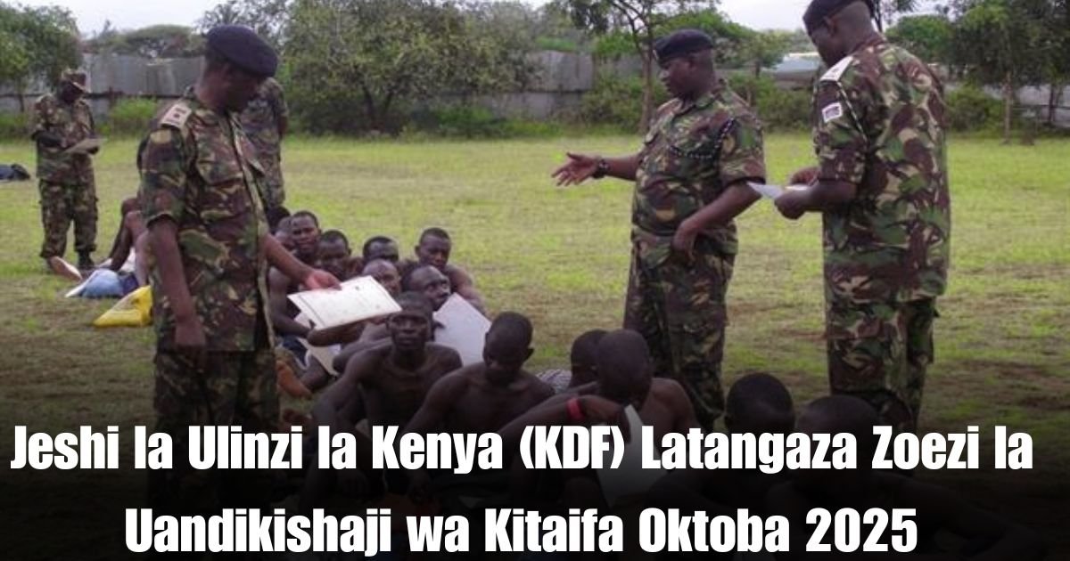 Jeshi la Ulinzi la Kenya (KDF) Latangaza Zoezi la Uandikishaji wa Kitaifa Oktoba 2025