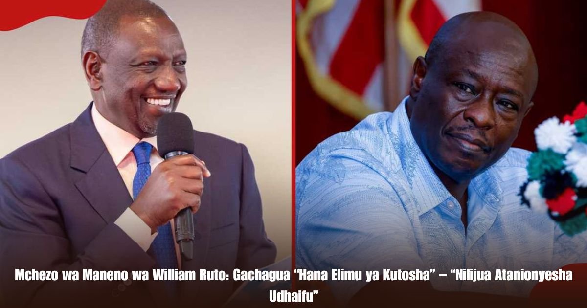 Mchezo wa Maneno wa William Ruto: Gachagua “Hana Elimu ya Kutosha” – “Nilijua Atanionyesha Udhaifu”