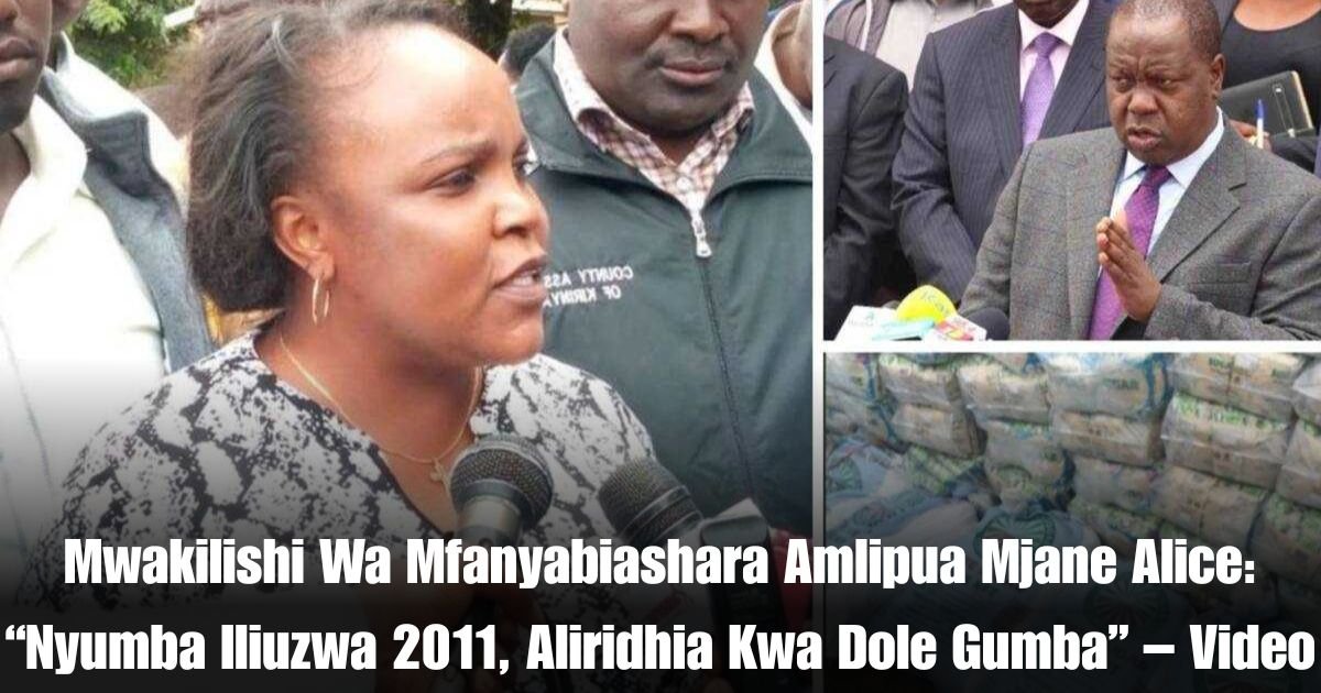 Mwakilishi Wa Mfanyabiashara Amlipua Mjane Alice: “Nyumba Iliuzwa 2011, Aliridhia Kwa Dole Gumba” – Video