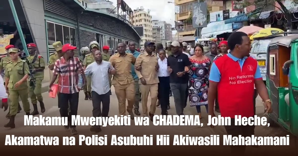 Makamu Mwenyekiti wa CHADEMA, John Heche, Akamatwa na Polisi Asubuhi Hii Akiwasili Mahakamani