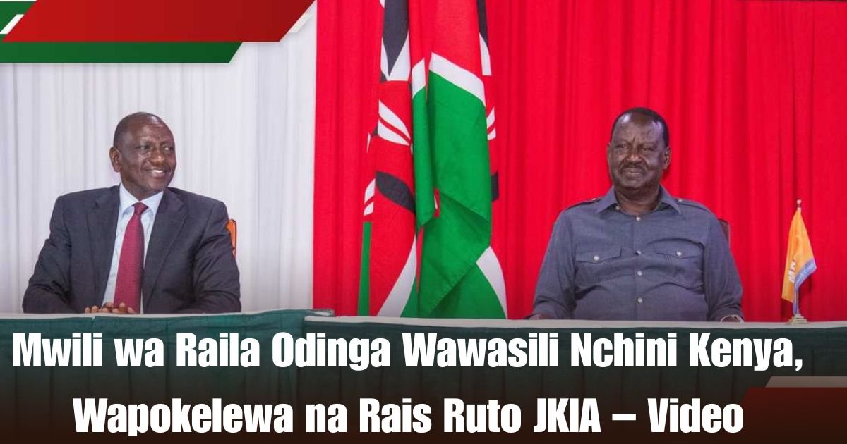Mwili wa Raila Odinga Wawasili Nchini Kenya, Wapokelewa na Rais Ruto JKIA – Video