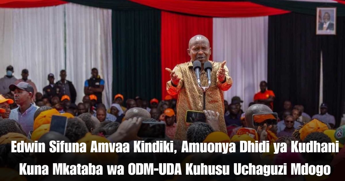 Edwin Sifuna Amvaa Kindiki, Amuonya Dhidi ya Kudhani Kuna Mkataba wa ODM-UDA Kuhusu Uchaguzi Mdogo