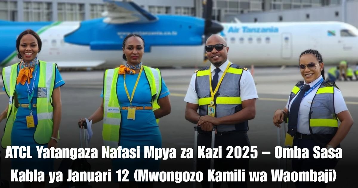 ATCL Yatangaza Nafasi Mpya za Kazi 2025 – Omba Sasa Kabla ya Januari 12 (Mwongozo Kamili wa Waombaji)