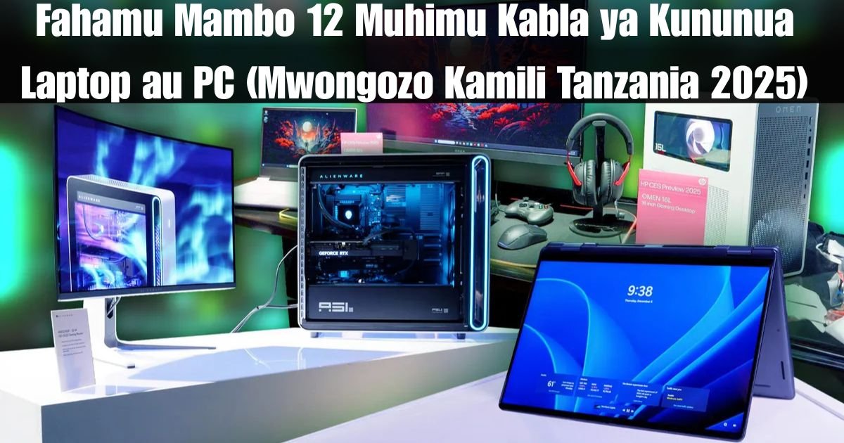 Fahamu Mambo 12 Muhimu Kabla ya Kununua Laptop au PC (Mwongozo Kamili Tanzania 2025)