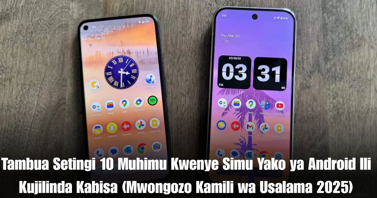 Tambua Setingi 10 Muhimu Kwenye Simu Yako ya Android Ili Kujilinda Kabisa (Mwongozo Kamili wa Usalama 2025)