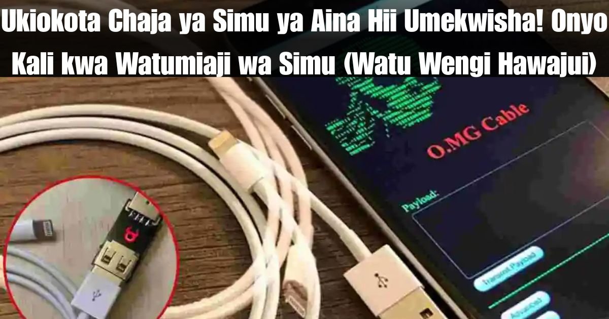 Ukiokota Chaja ya Simu ya Aina Hii Umekwisha! Onyo Kali kwa Watumiaji wa Simu (Watu Wengi Hawajui)